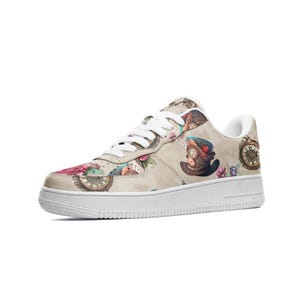 Zapatillas de Alicia en el País de las Maravillas, zapatos bajos de cuero, calzado unisex con un toque de fantasía.