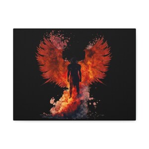 Canvas Print Of "The Phoenix Wings", Phoenix Rising Wall Art, Out of the ashes, New Beginnings Rebirth & Resurrection, Phoenix Art P