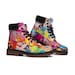 Abstract Lip Graffiti Print Men's Boots