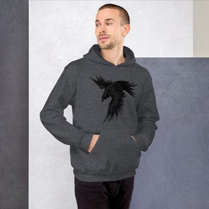 Bluza z kapturem Vikings, Crow Art, Viking Raven, Kattegat, Fajna odzież dla miłośników wojowników Viking, Bluza z kapturem Unisex, Bluza z kapturem Unisex