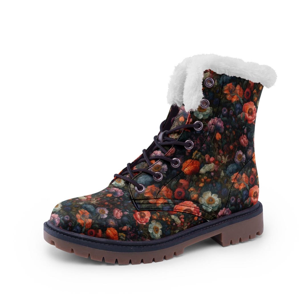 Pinky Dark Academia Winter Chains Black Brown Boots Shoes