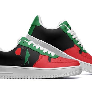 Pan African Pride Sneakers – Bold Low Top Leather Shoes