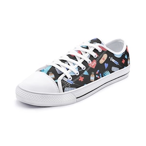 Chaussures d&#39;allaitement, baskets d&#39;infirmière, motif médical, cadeau pour infirmière, chaussures en toile unisexes basses