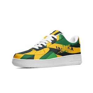 Jamaica Flag Shoes Rasta Sneakers Custom Shoes Jamaican Unisex Low Top Leather Sneakers Etsy