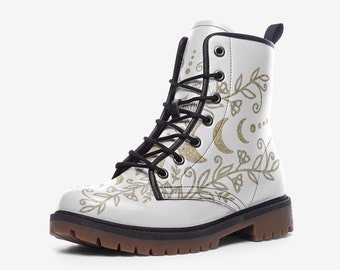 Bottes Combat Plateforme Femme – Montantes Genou Lacets + Talon Moto, Poche Secrète Cachée, Style Militaire Urbain