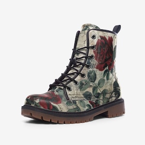 Vegan Leather Y2K Style Art Nouveau Combat Boot for Men and Women Combat Boots for Women Combat Boots for Men Vegan Leather Lace up Boots Etsy