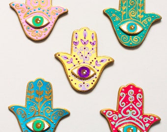 Hamsa magnets Packs. · 3, 4 or 5 Hamsas in 5 different colors. Fatima hand magnets Packs
