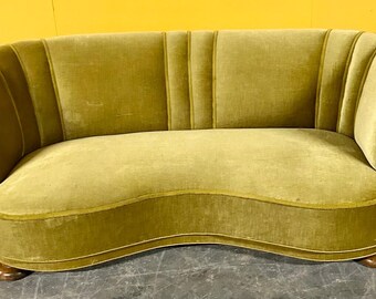 Danish vintage banana shaped sofa 1940s