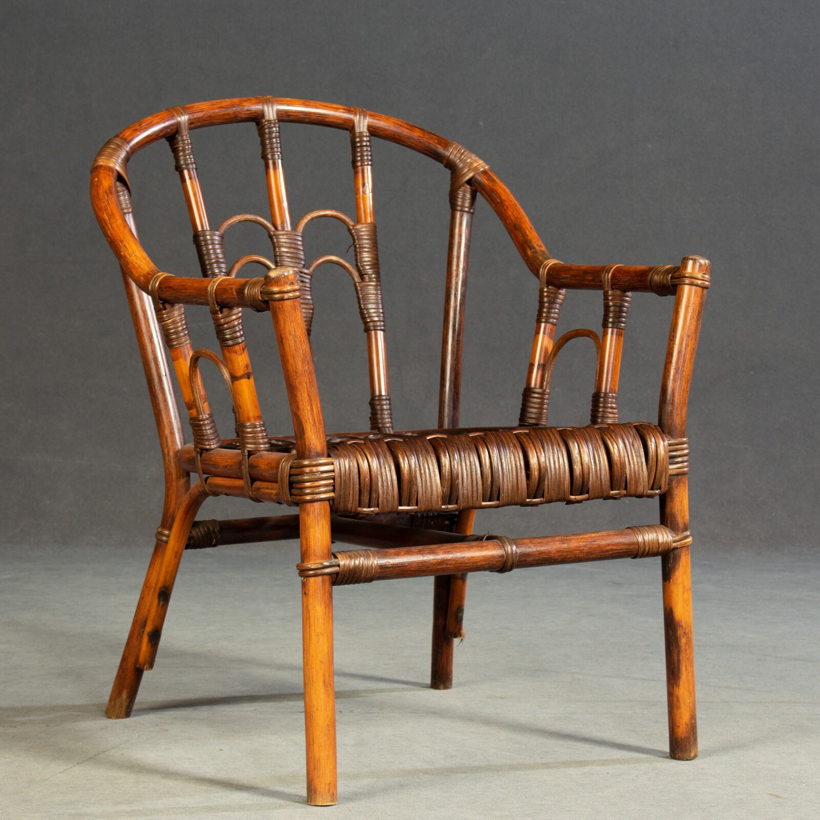 pair of vintage bamboo chairs