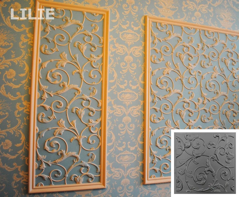 moule en plastique abs - lily fabrication plâtre | gypse ou béton panneau mural décor 3d