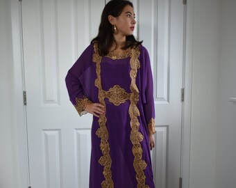 purple and gold african dress