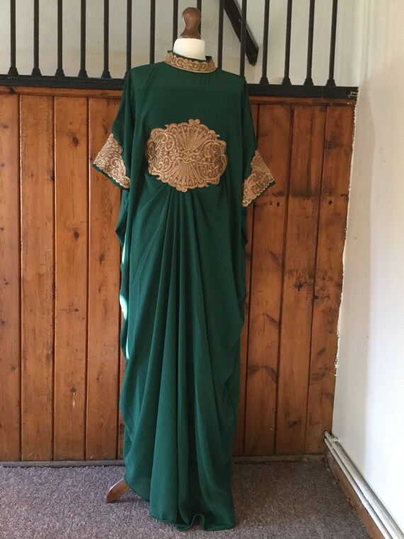 bottle green maxi dress