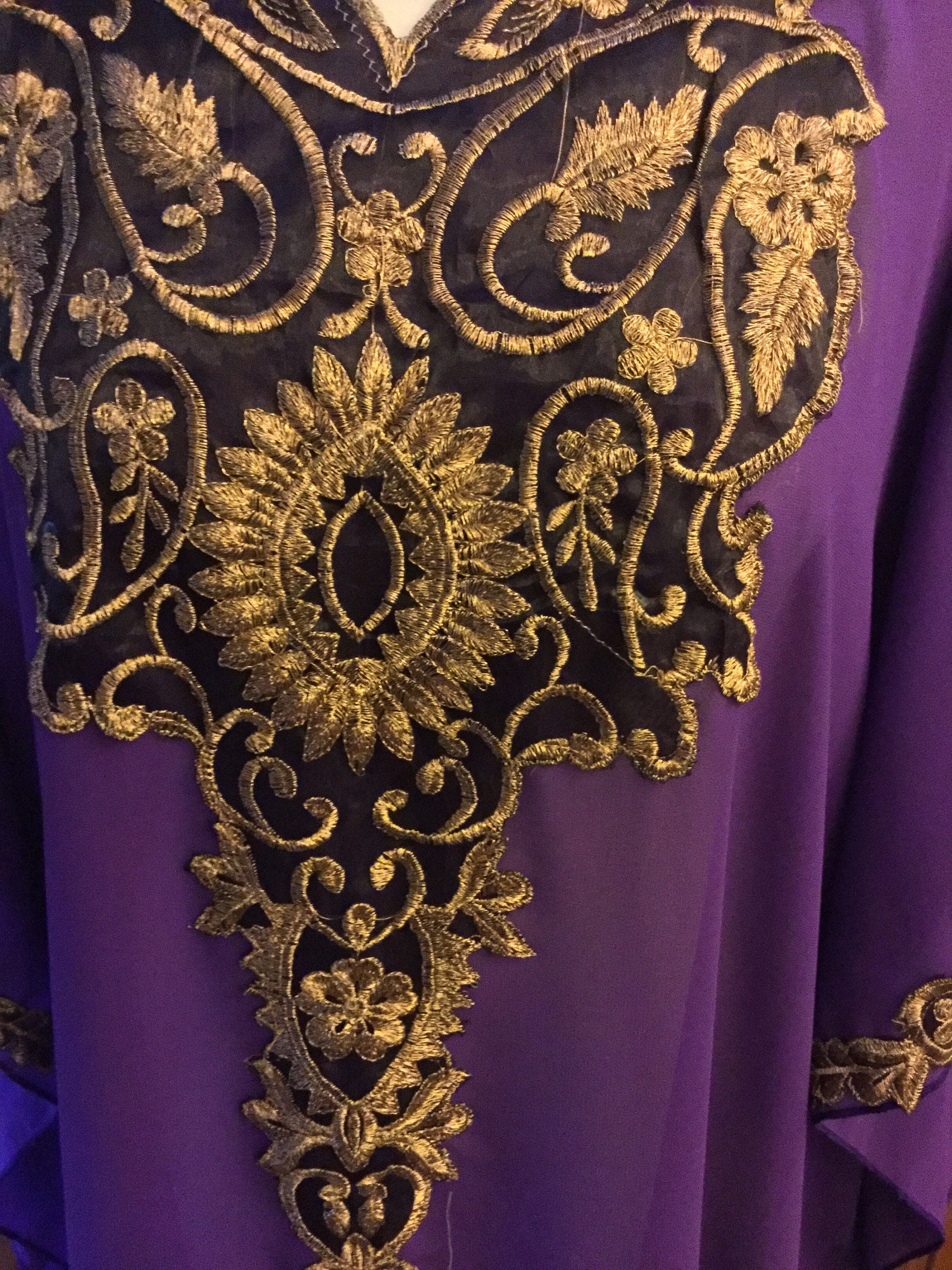 Purple Kaftan Embroidery Maxi Dress Chiffon Dress Maternity - Etsy UK