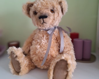 Big teddy bear Richard handmade soft mohair