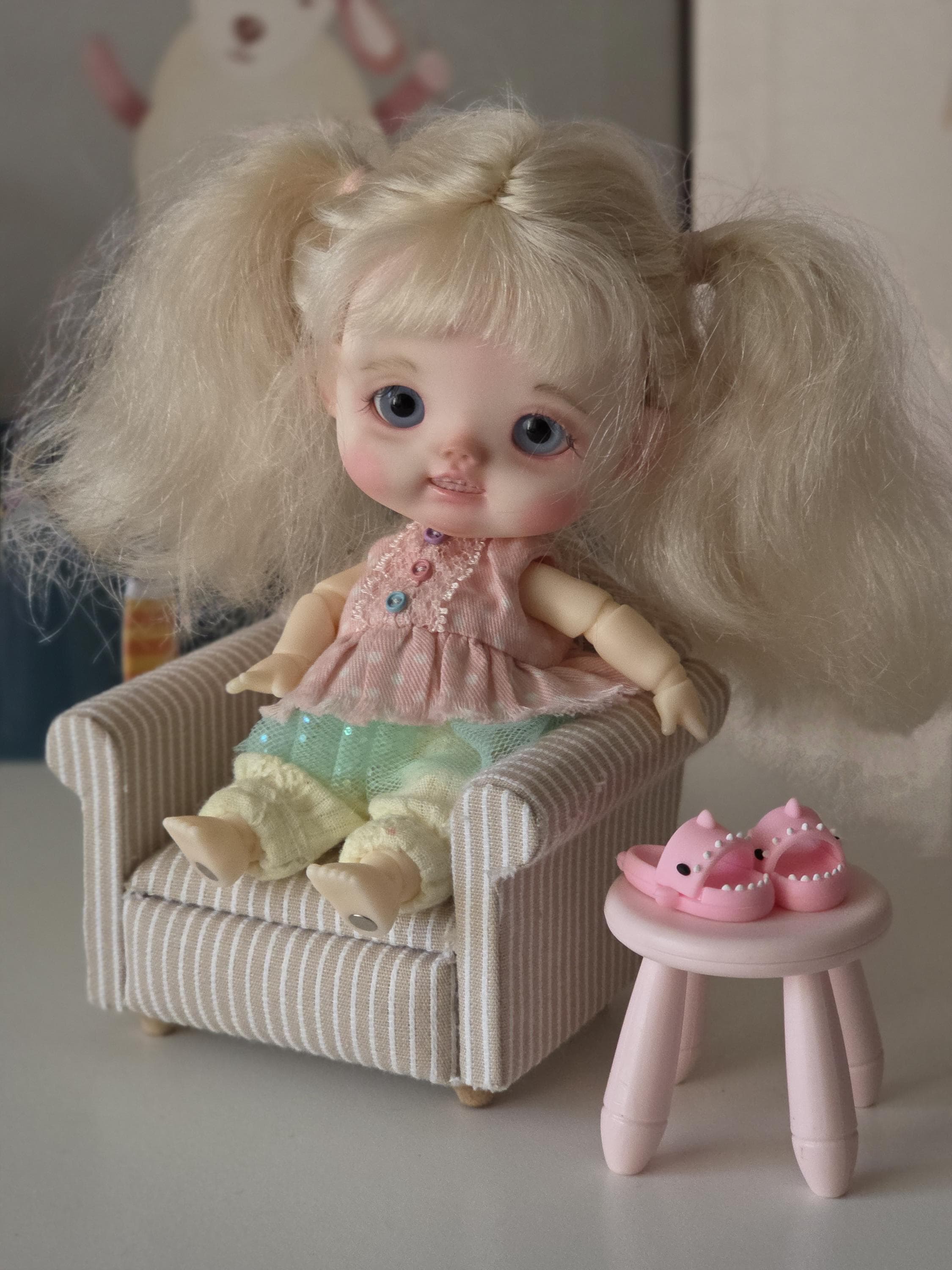 Tenue Complète Laine - Poupée Sto Doll OB11 - 12 Cm - Fait Main France