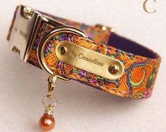 Personalized chic dog collar - handmade luxury collar - elegant baroque collar