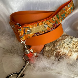 New - fully customizable model., Biothane leash and fabric handle on cotton strap