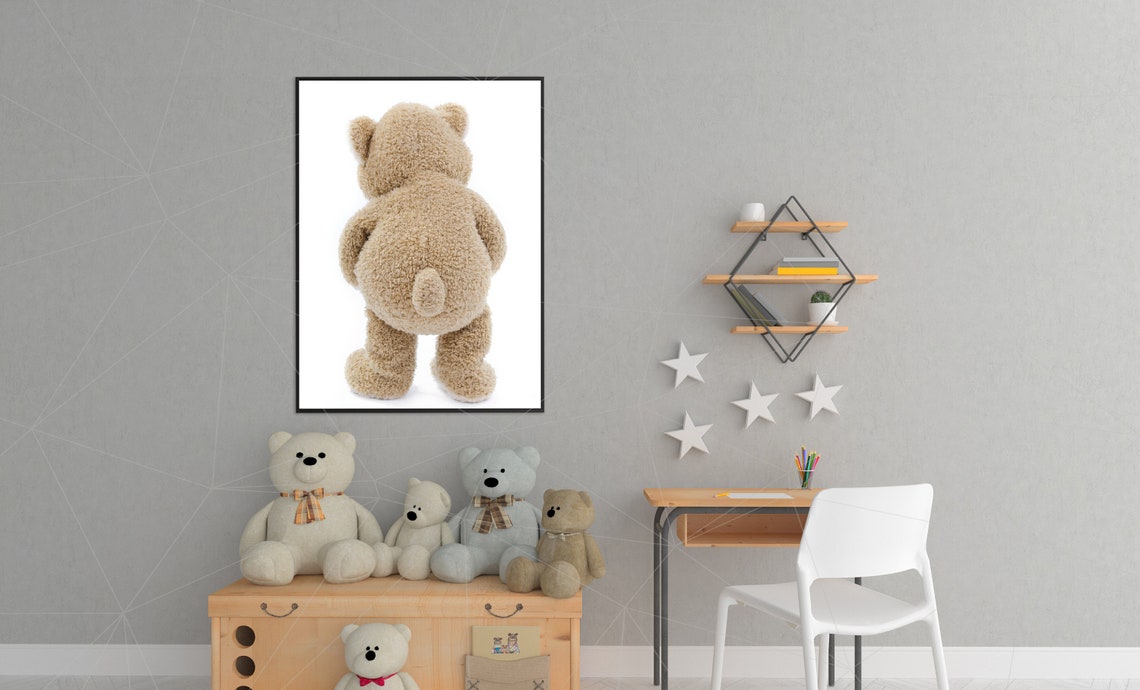 Wall Art Printable teddy bear Modern Minimalist bear Print | Etsy