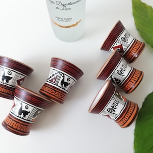 Peruvian Ceramic Wine Tumbler Set: Handmade Andean Pottery