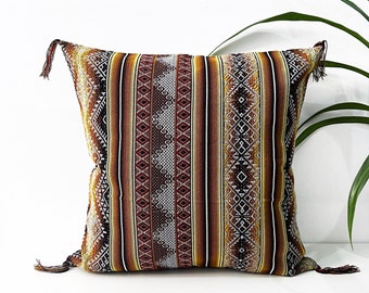 Peruvian bohemian pillow cover, Decorative throw pillow cover, Inka Fabric Decorative Pillow Cushion Cover, Ethnic pillow, Peru pillows
