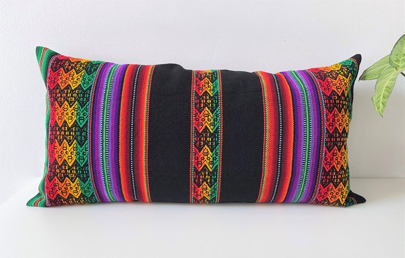 Boho Pillow Lumbar Throw Pillow Woven Rectangle Outdoor - Etsy