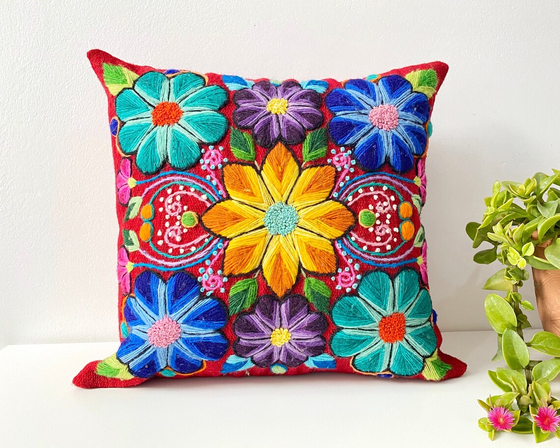 Bohemian decor funky throw pillow colorful boho pillow Etsy