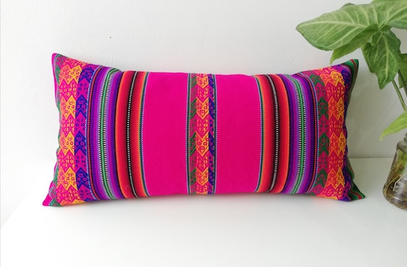Body Pillow Cover Lumbar Pillow Cover Mexican Blanket Pillow Cover Pink Pillow Cover Fuchsia Pillow Decorative Body Pillow Cover Etsy