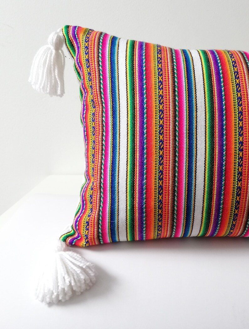 Outdoor tassel pillows Tassels cushion cover handmade rustic Etsy