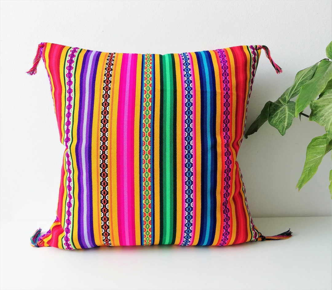 Colorful Throw Pillow, Boho Colorful Throw Pillow, Yellow Throw Pillow