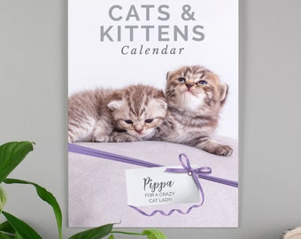 Personalise Cat Lovers Calendar Planner - A4 Desktop - New Year Christmas Gift