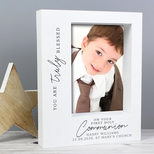 Personalizado niños de la Santa Comunión bautizo bautizo día de la foto marco regalo - tarjeta de felicitación a juego