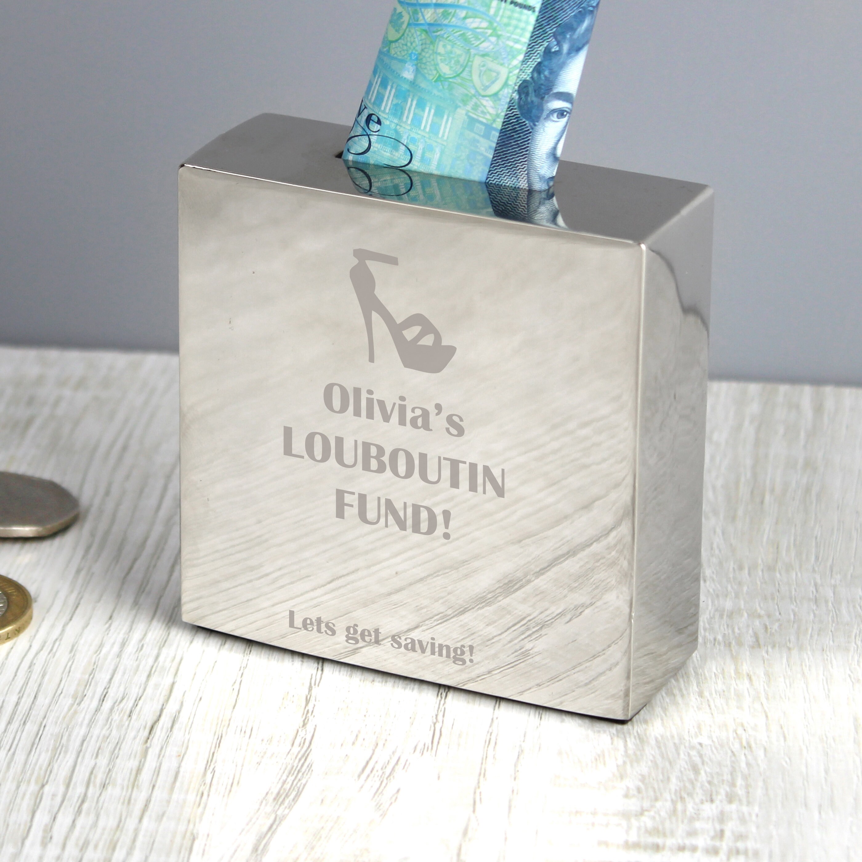 Girls Personalised Silver MoneyBox Gift for Her Money Box Etsy