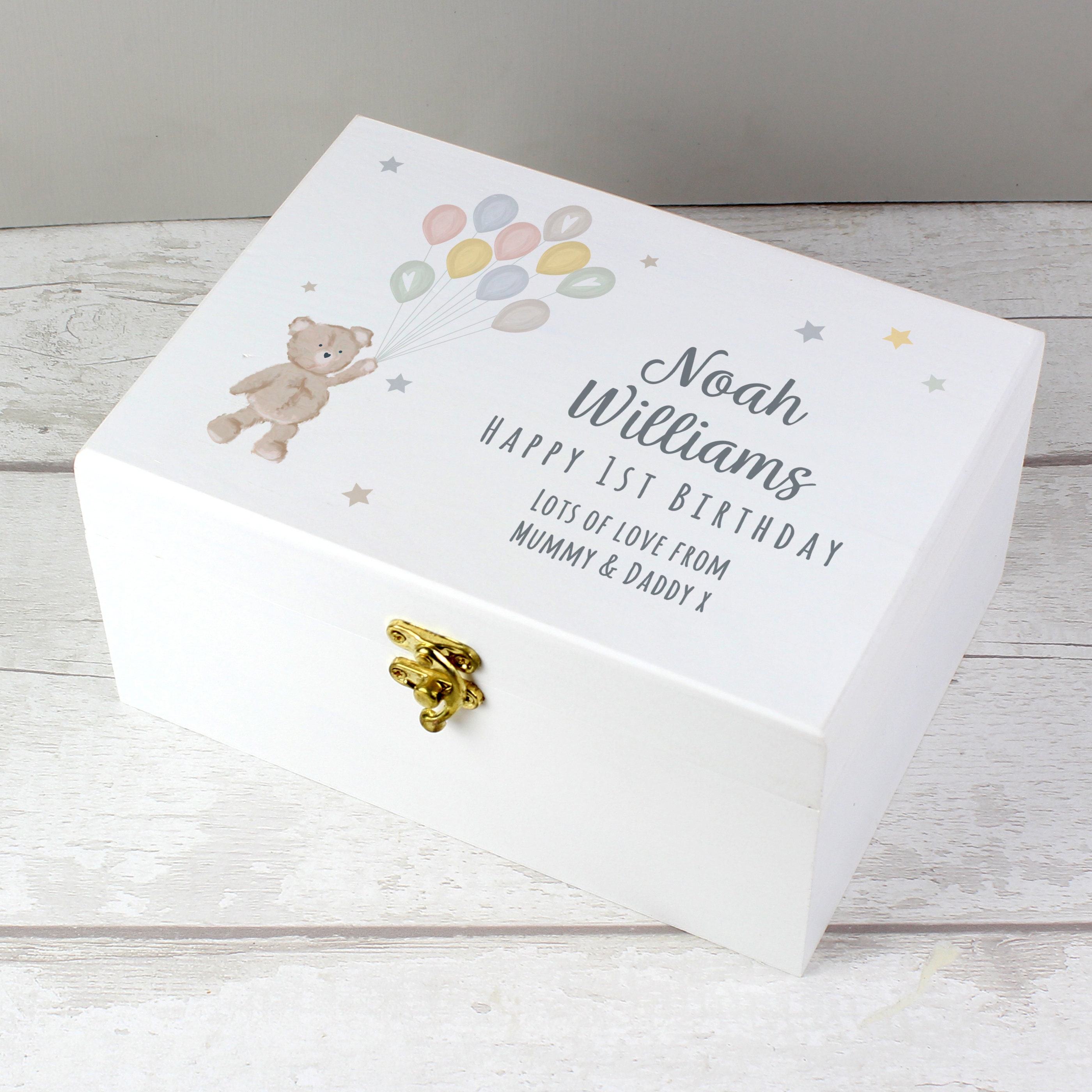 Personalise Baby Girl Boy Keepsake Box - Nursery Newborn 1st Birthday ...