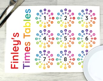 Personalise Educational Timetable Children's Table Mat Placemat - Birthday Gift