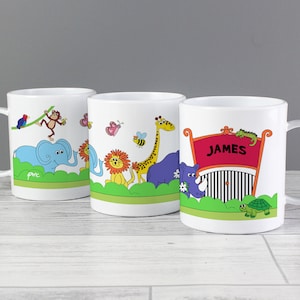 Kid Personalise Drinking Cup Mug Zoo Animals