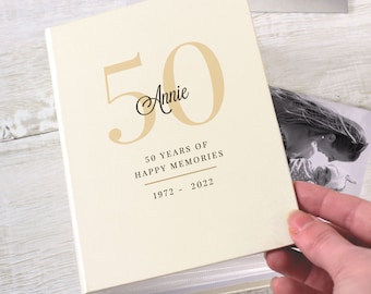 Personalised Age Memories Photo Album,  Any Message Age, 100 Slip in Pockets, Anniversary Celebration Gift, Birthday 18th, 21st, 40th 50th