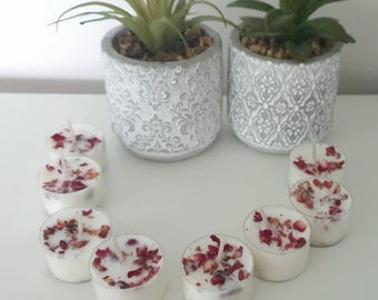 24 Essential Oil Tealight Candles, Fresh Botanical Tea Light Candles, Candles and Holder, Up to 6 Hour Burn Each, Scented Tealight Candles