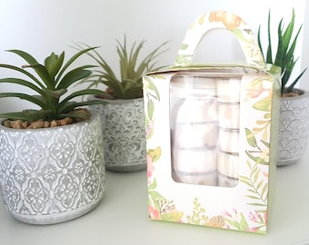 Paquete de 24 velas de té con aroma a madera terrosa, con infusión de aceites esenciales, duración de 6 horas, aromaterapia Botanicals - 12 aromas