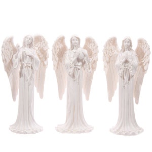 A Tall Standing Guardian Angel Wings Ornament Figurine - Angel Home Decor - Memorial Gift - Easter Gift for Friend Mother Nana Grandma