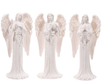 A Tall Standing Guardian Angel Wings Ornament Figurine - Angel Home Decor - Memorial Gift - Easter Gift for Friend Mother Nana Grandma