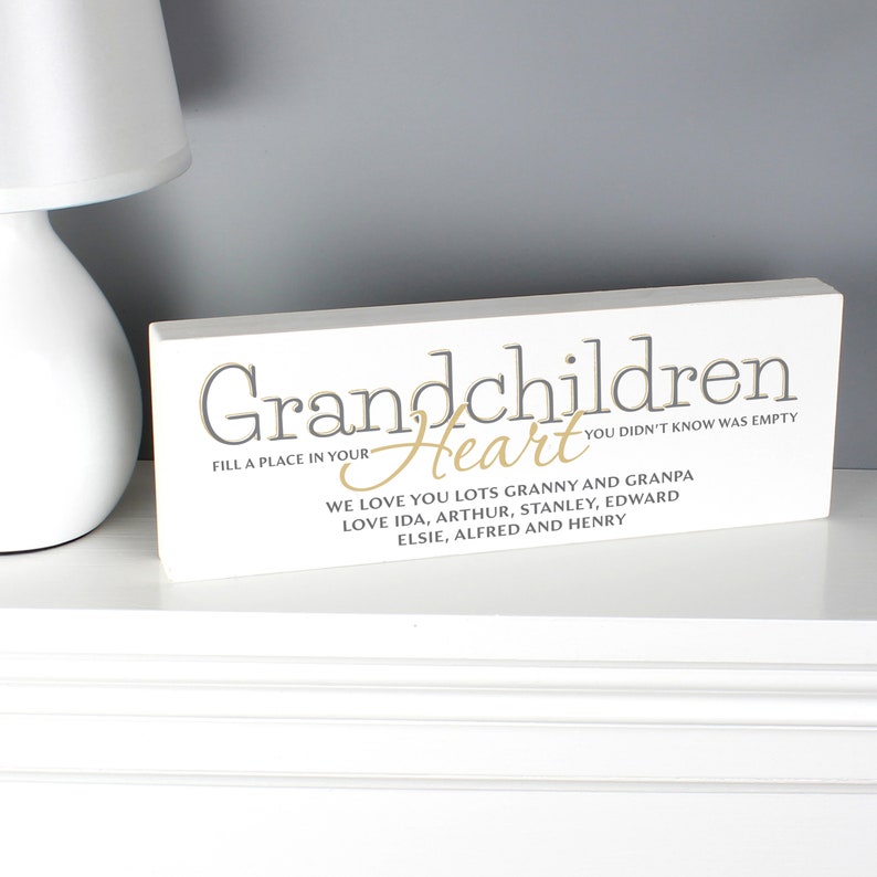 Personalised Wooden Ornament Sign Grandma Gift Grandparents Heart Felt Gift Birthday Mother/'s Day