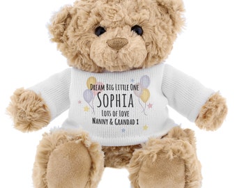 Personalise Teddy Bear for Boys Girls 1st Birthday - Gift for New Baby Boy Girl - Soft Teddy for Boys Girls - Grandson Granddaughter Gift -
