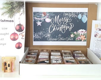 24-Day Countdown Advent Calendar, Highly Scented Gourmand Bakery Candle Tealight, Long Burn Candles, Fragrance Advent Calendar Candle Gift