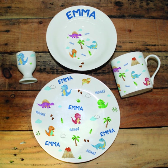 personalised baby plate set