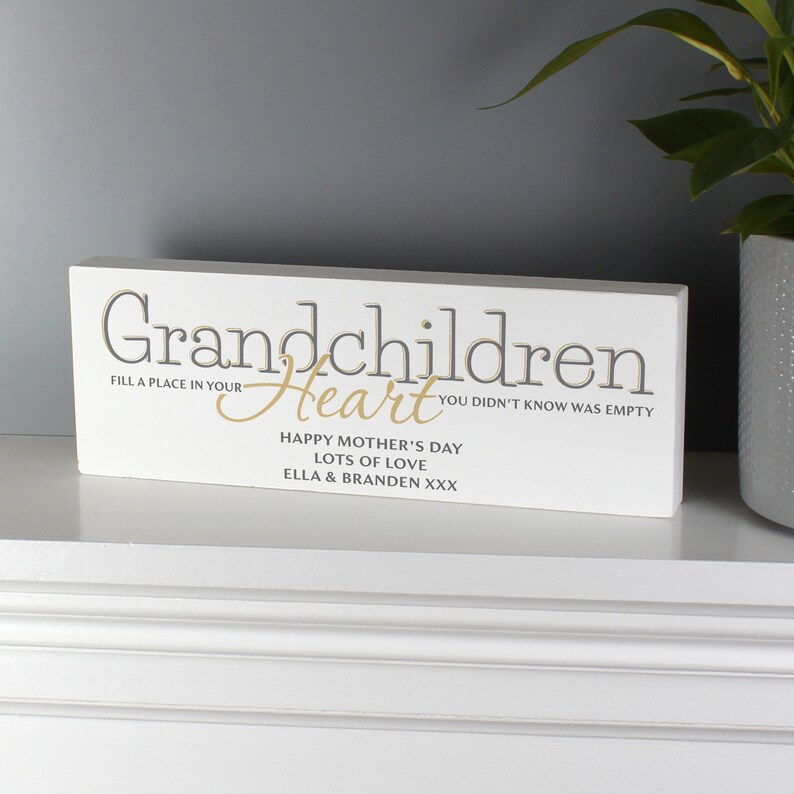 Personalised Wooden Ornament Sign Grandma Gift Grandparents Heart Felt Gift Birthday Mother/'s Day