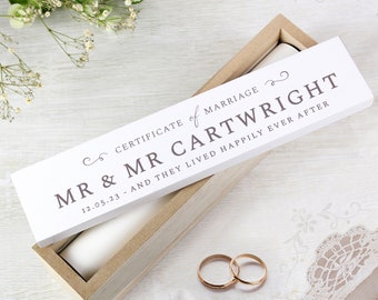 Certificato di matrimonio Supporto personalizzato in legno, Supporto certificato di matrimonio per sposo, Regalo ricordo di nozze, Regalo per il giorno del matrimonio