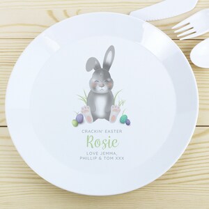 Personalised Easter Bunny Plastic Plate Boys Girls Easter Gift BPA Free image 5