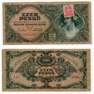Ungheria 1000 Pengo 1945 Banconota Carta Moneta Ottime Condizioni