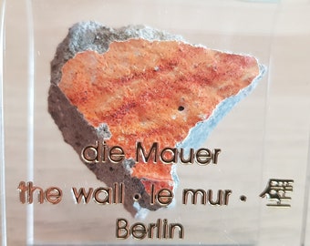 Authentic Piece of The Berlin Wall in Acrylic Holder Stand 32nd Anniversary