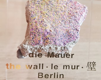 Germany Original Genuine Piece of The Berlin Wall Size M 4 cm in Acrylic Display